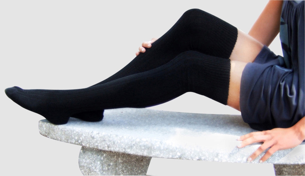 Over-the-Knee Sock Chenille Black