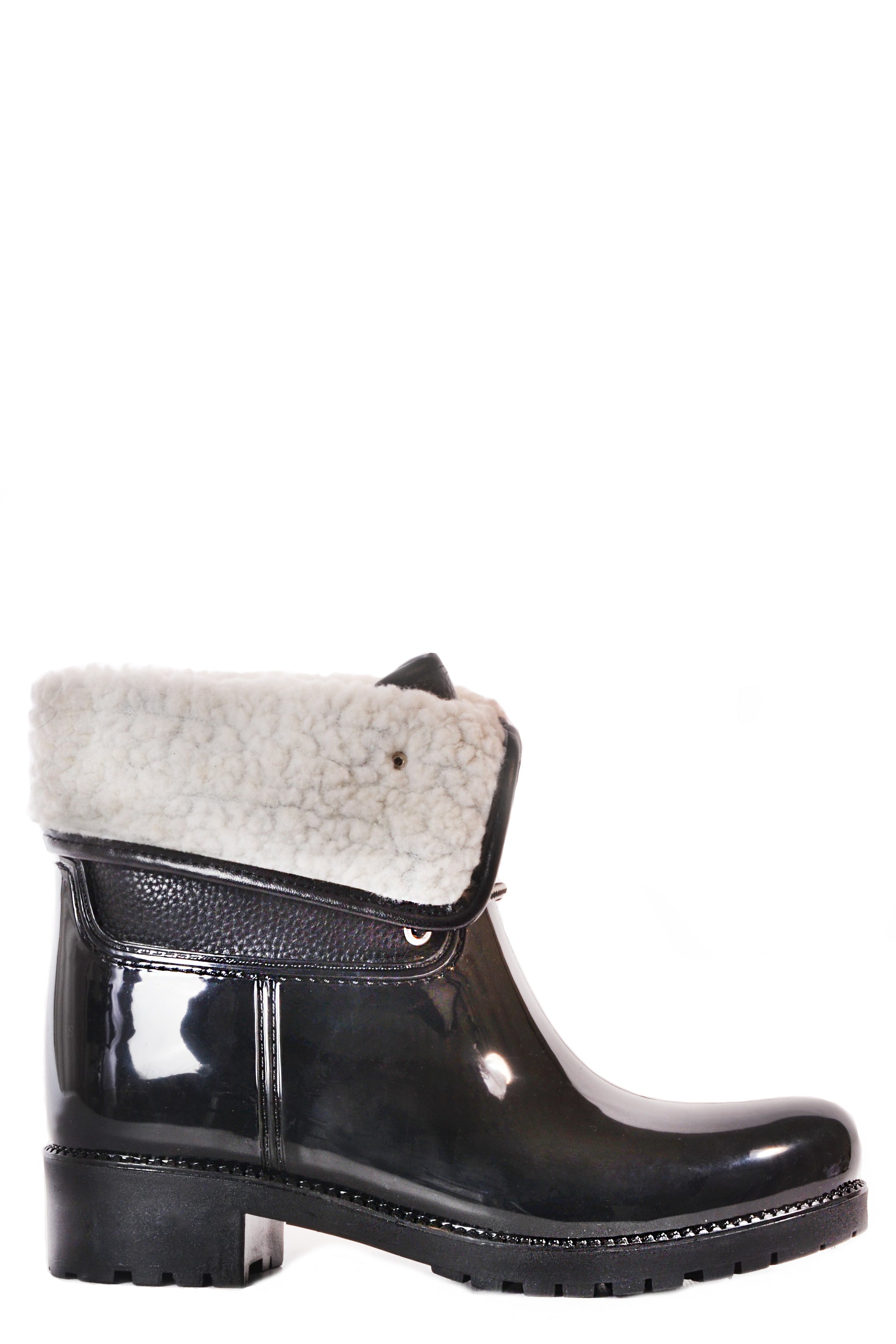 dav waterproof rainboot calgary with luxury faux shearling lining warm rain boot wellie