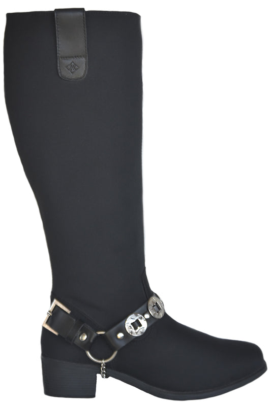 MANHATTAN BREATHABLE WATERPROOF NYLON TALL BOOT WITH CONCHO BELT