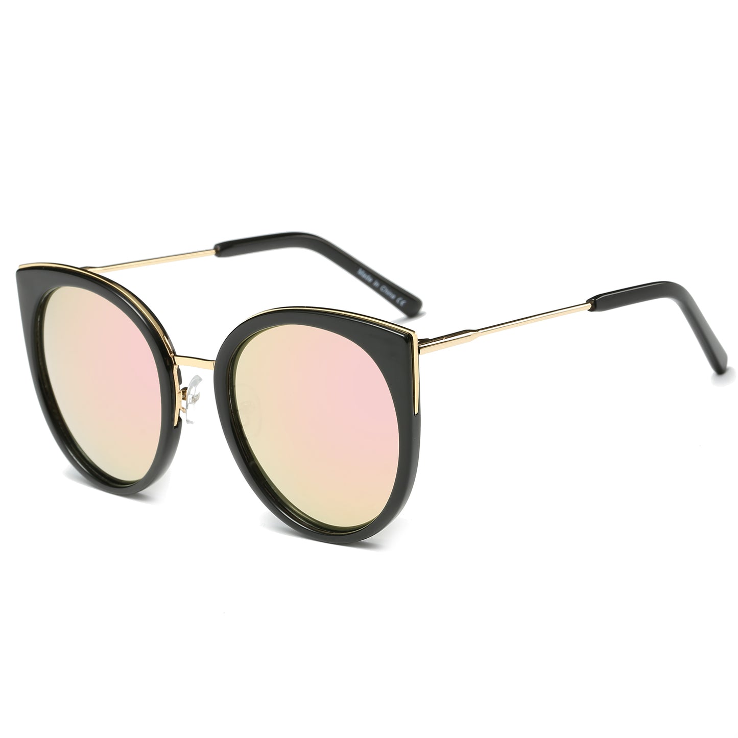 PALISADES SUNGLASS IN BLACK WITH PINK