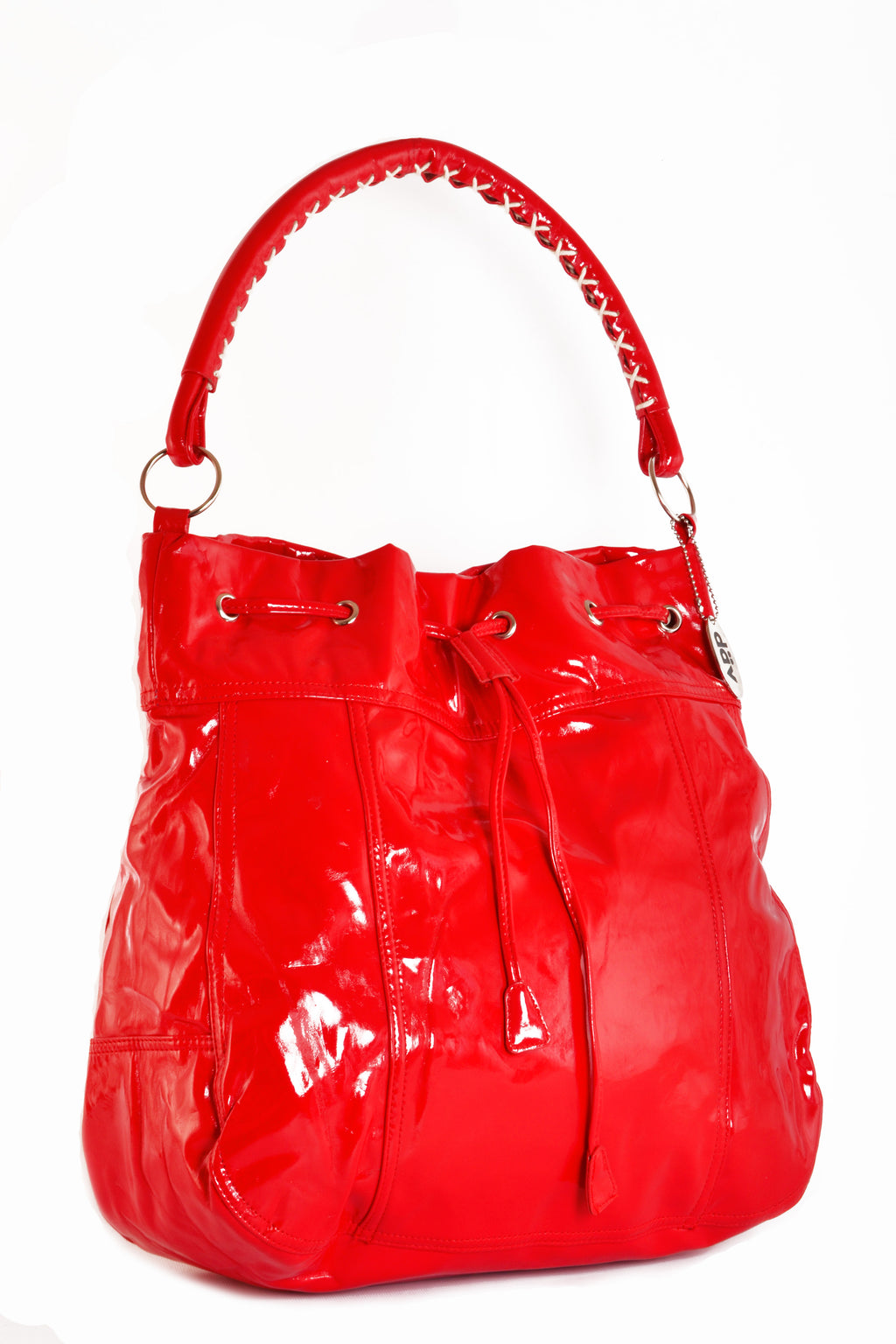 Large Vinyl Slouch Handbag Picnic Red