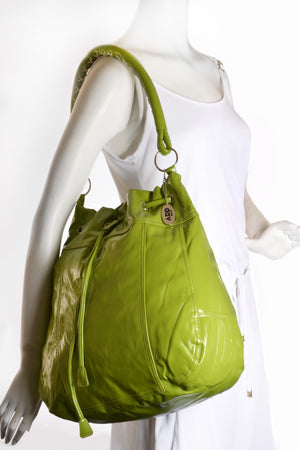 Large Vinyl Slouch Handbag Lime – däv