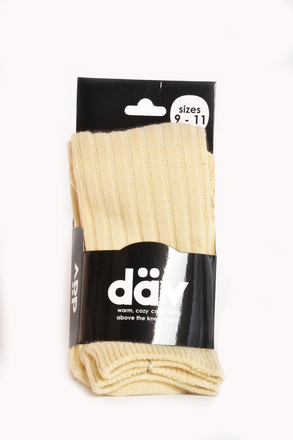 Over-the-Knee Cable Knit Socks Cream
